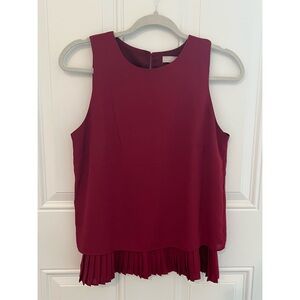 Burgundy/Wine Nordstrom Chelsea28 tank top with pleated bottom size XS